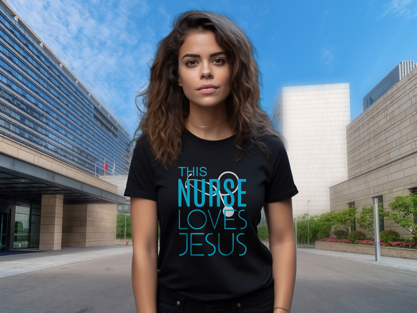 Christian Nurse tshirt, gift for Nurse who loves Jesus, Comfort Colors tee for Nurse-T-Shirts-PureDesignTees