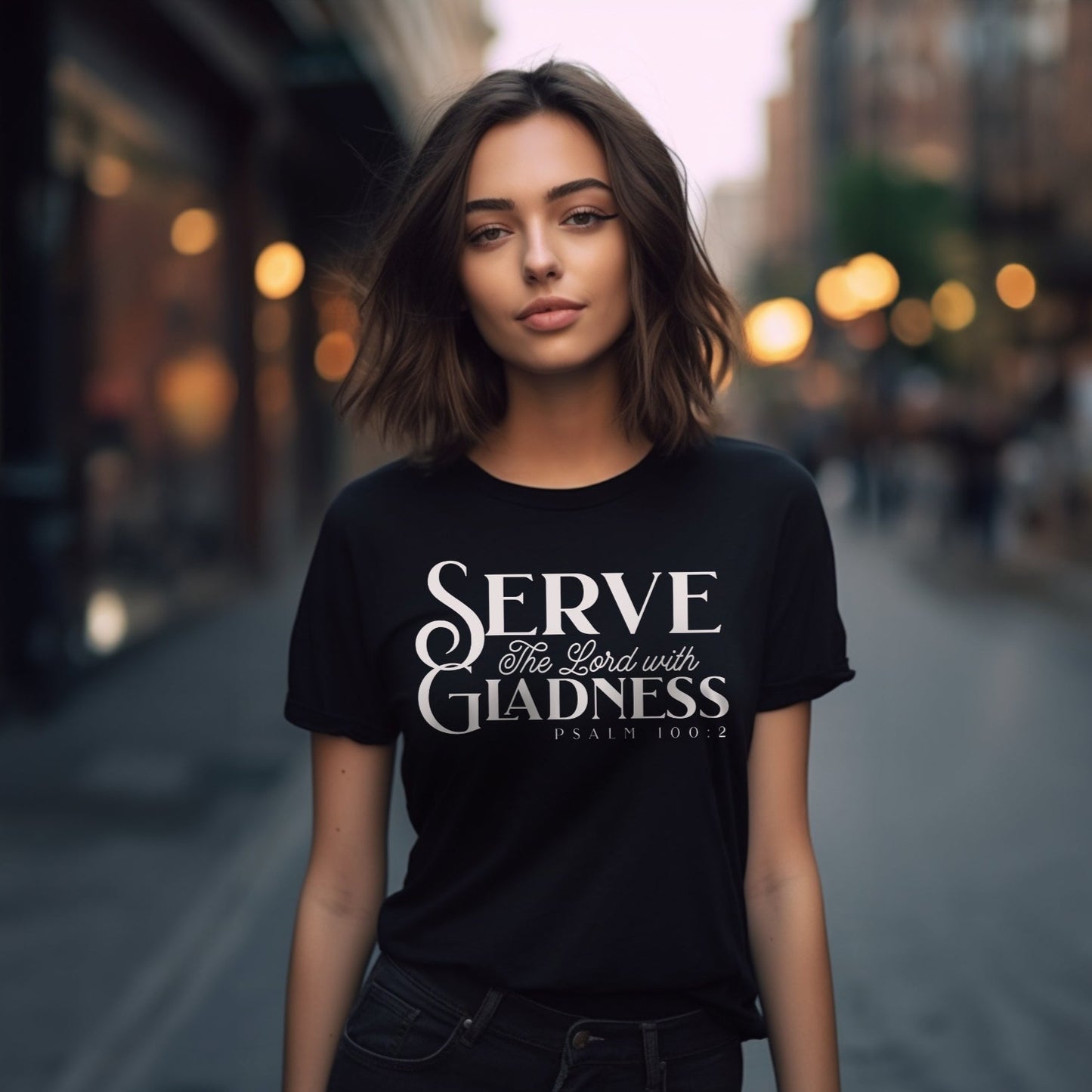 Bible Verse Shirt, Serve the Lord tshirt, Christian tshirt to Encourage and inspire Christians-T-Shirts-PureDesignTees