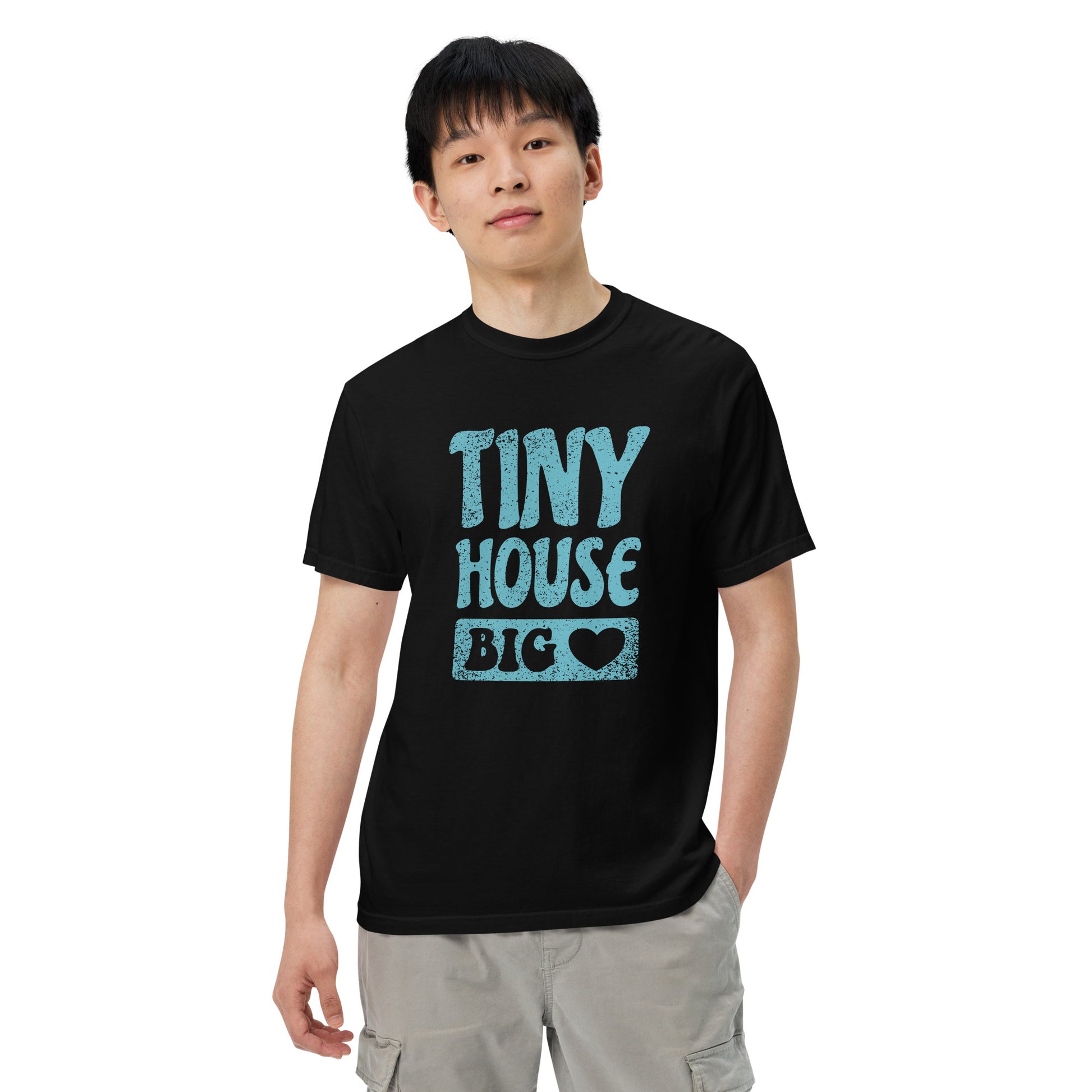 Tiny House Big Heart Unisex garment-dyed heavyweight Comfort Colors t-shirt-T-Shirt-PureDesignTees