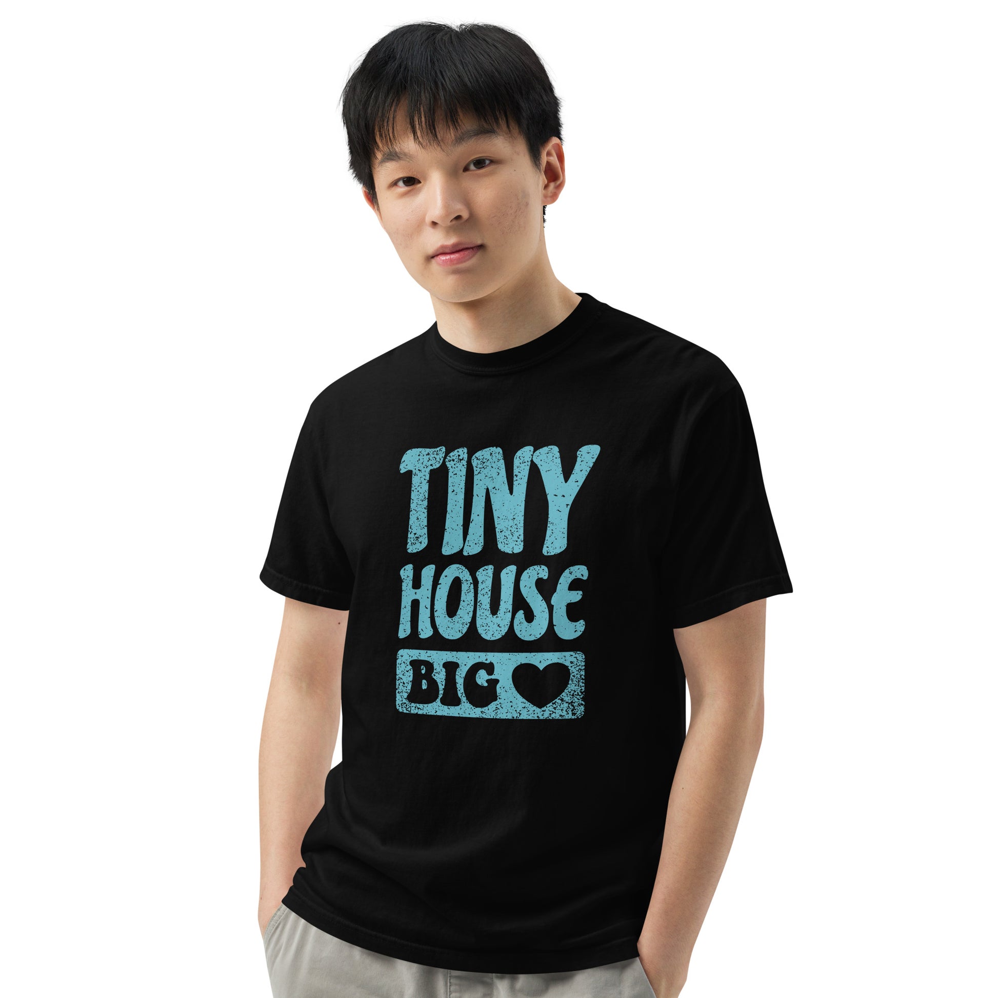 Tiny House Big Heart Unisex garment-dyed heavyweight Comfort Colors t-shirt-T-Shirt-PureDesignTees