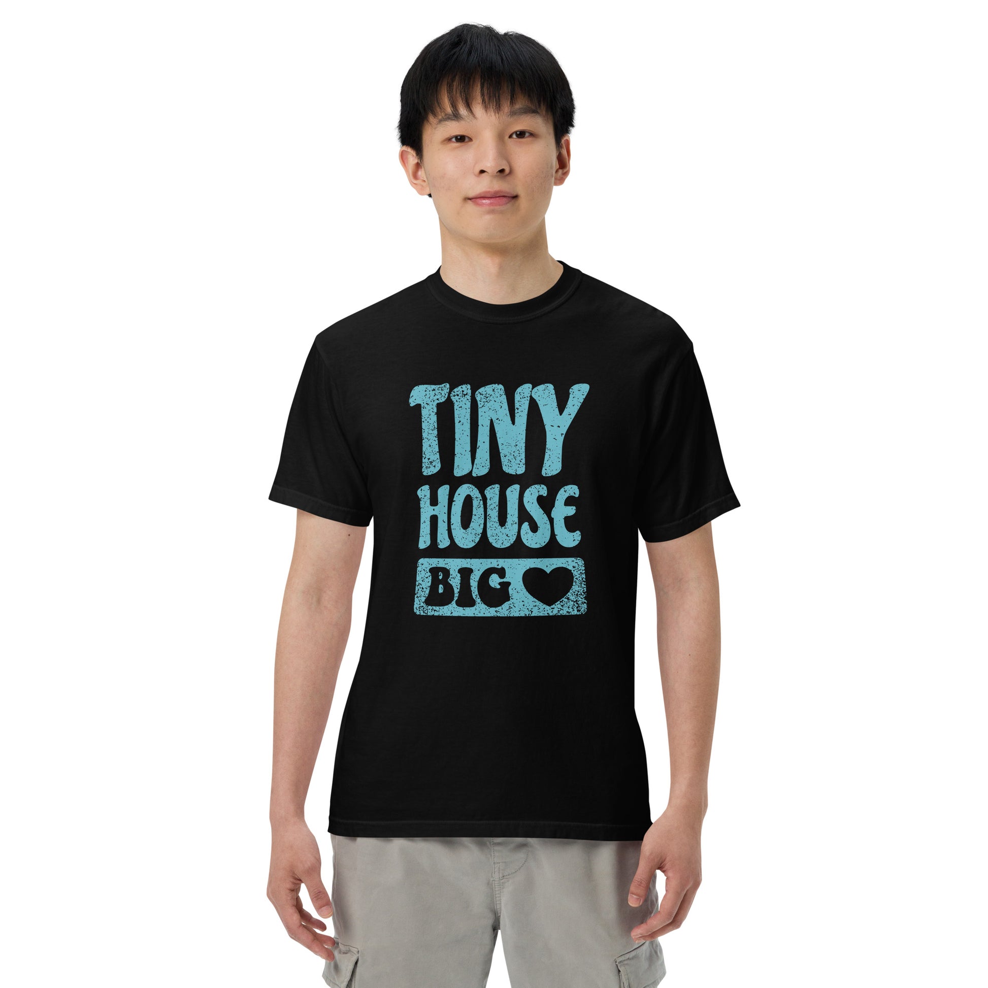 Tiny House Big Heart Unisex garment-dyed heavyweight Comfort Colors t-shirt-T-Shirt-PureDesignTees