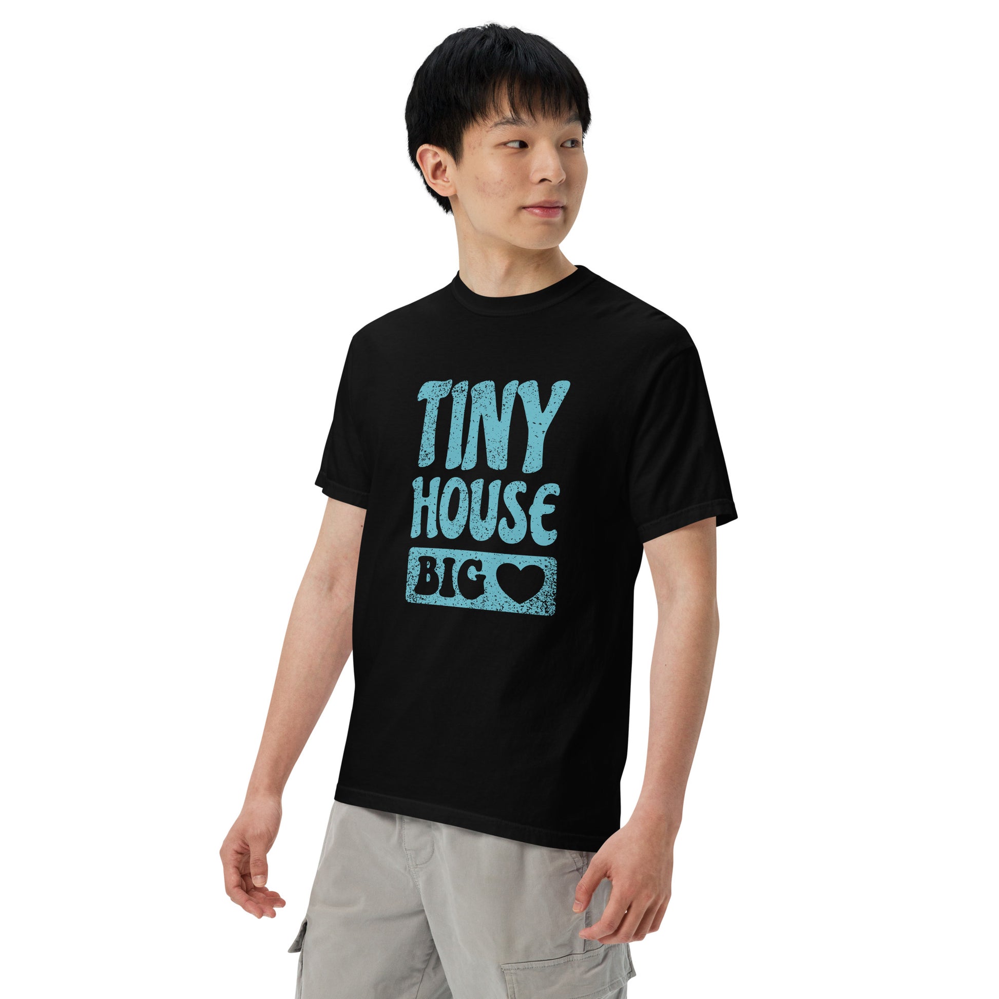 Tiny House Big Heart Unisex garment-dyed heavyweight Comfort Colors t-shirt-T-Shirt-PureDesignTees