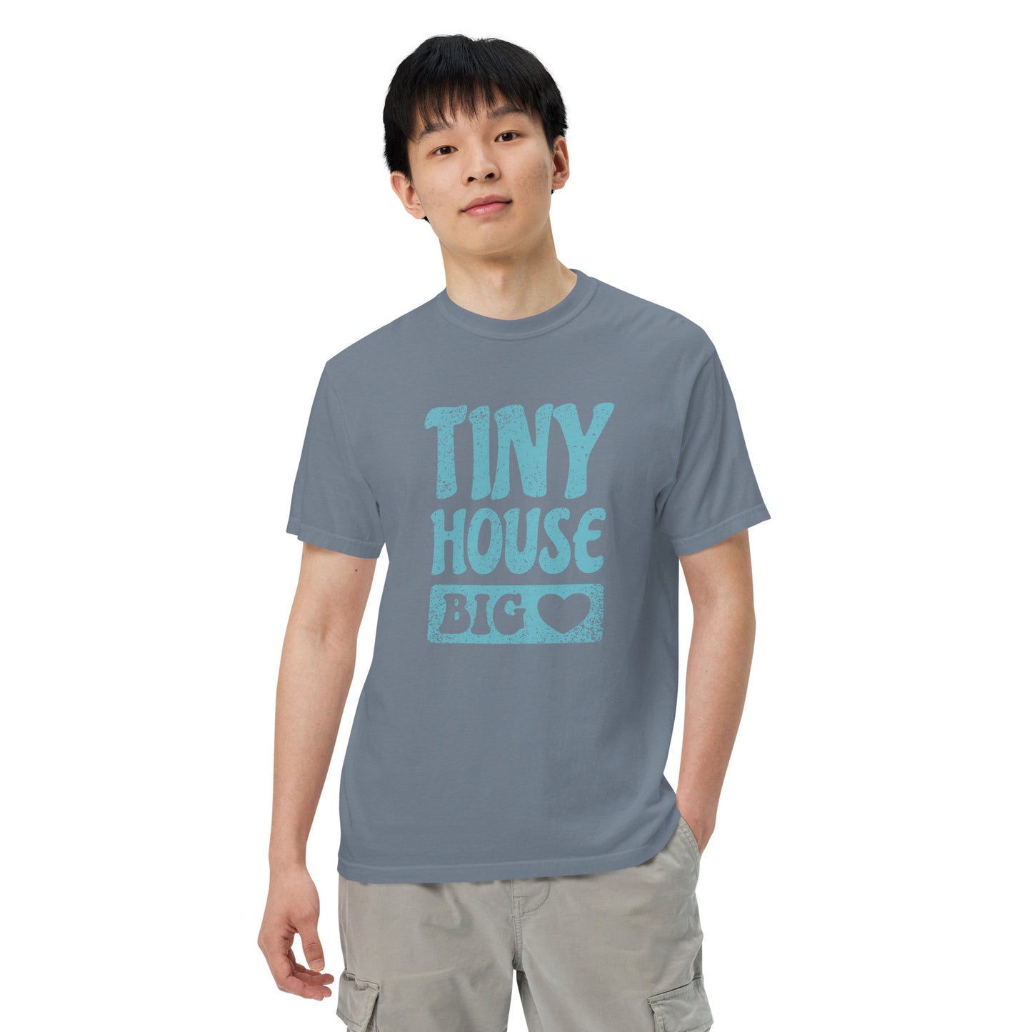 Tiny House Big Heart Unisex garment-dyed heavyweight Comfort Colors t-shirt-T-Shirt-PureDesignTees