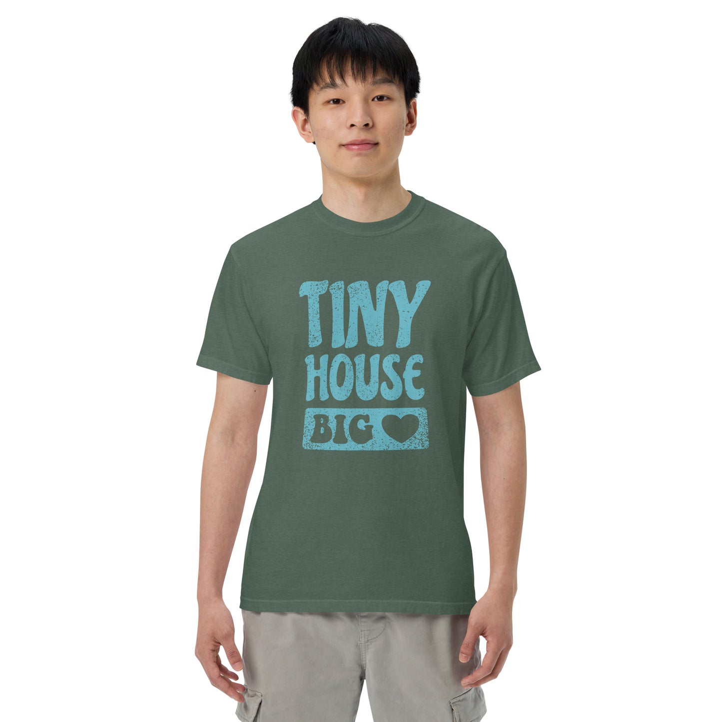 Tiny House Big Heart Unisex garment-dyed heavyweight Comfort Colors t-shirt-T-Shirt-PureDesignTees