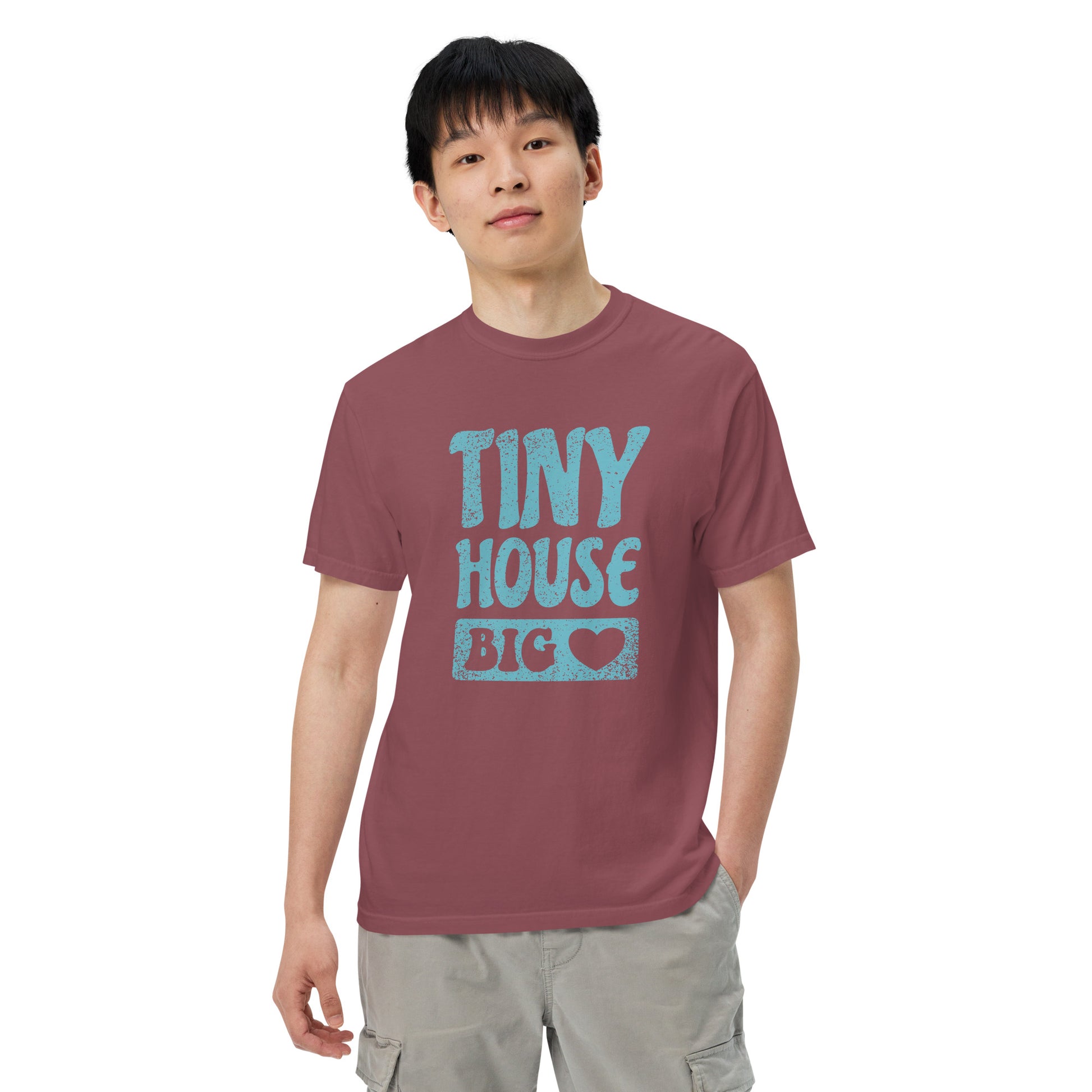 Tiny House Big Heart Unisex garment-dyed heavyweight Comfort Colors t-shirt-T-Shirt-PureDesignTees