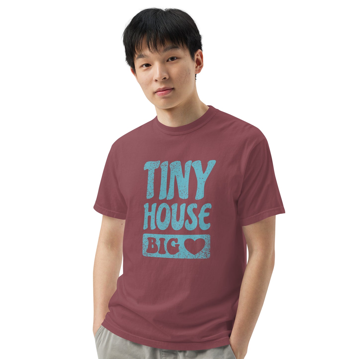 Tiny House Big Heart Unisex garment-dyed heavyweight Comfort Colors t-shirt-T-Shirt-PureDesignTees