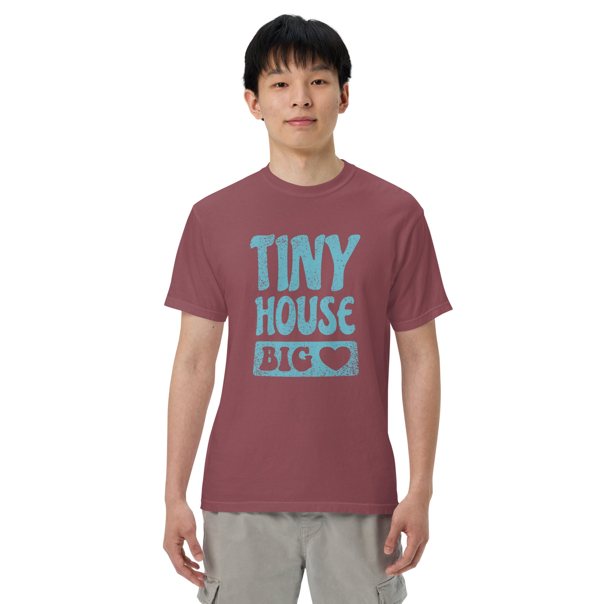 Tiny House Big Heart Unisex garment-dyed heavyweight Comfort Colors t-shirt-T-Shirt-PureDesignTees