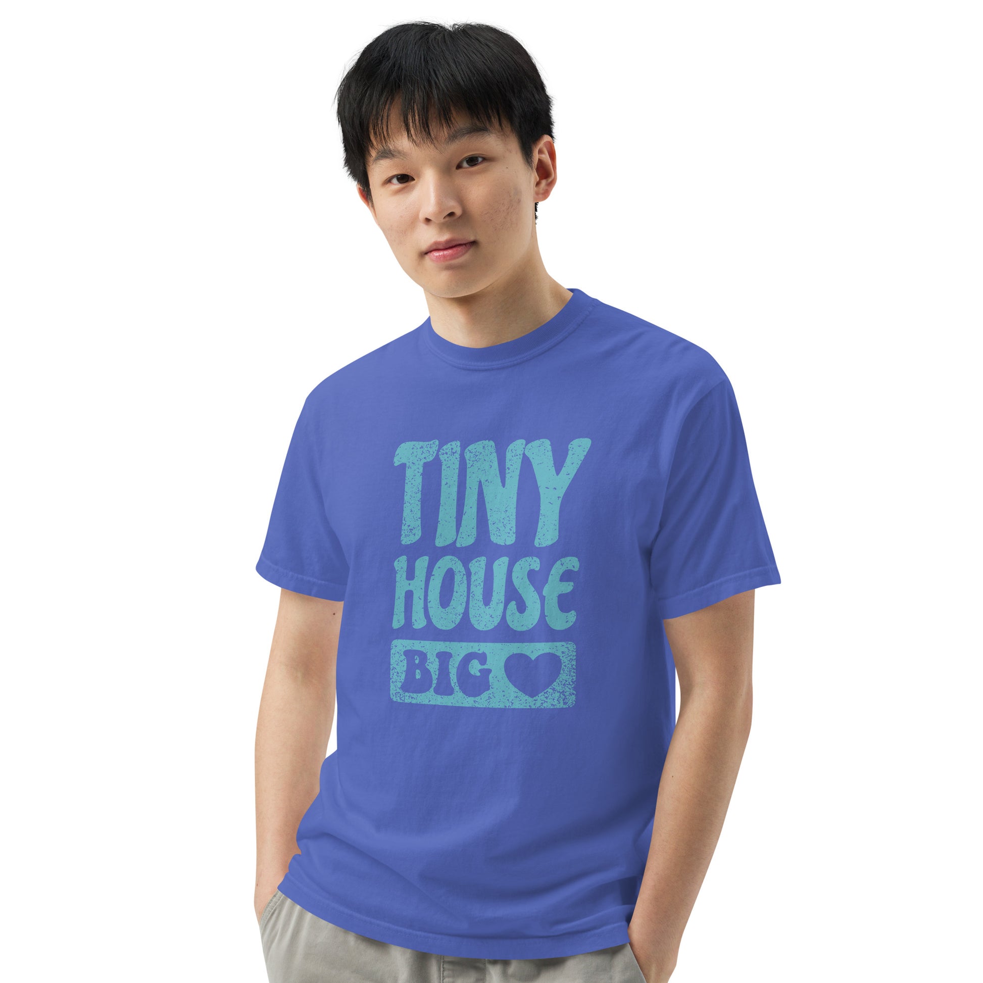 Tiny House Big Heart Unisex garment-dyed heavyweight Comfort Colors t-shirt-T-Shirt-PureDesignTees