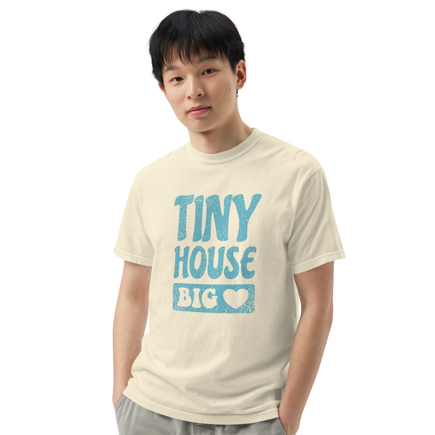 Tiny House Big Heart Unisex garment-dyed heavyweight Comfort Colors t-shirt-T-Shirt-PureDesignTees