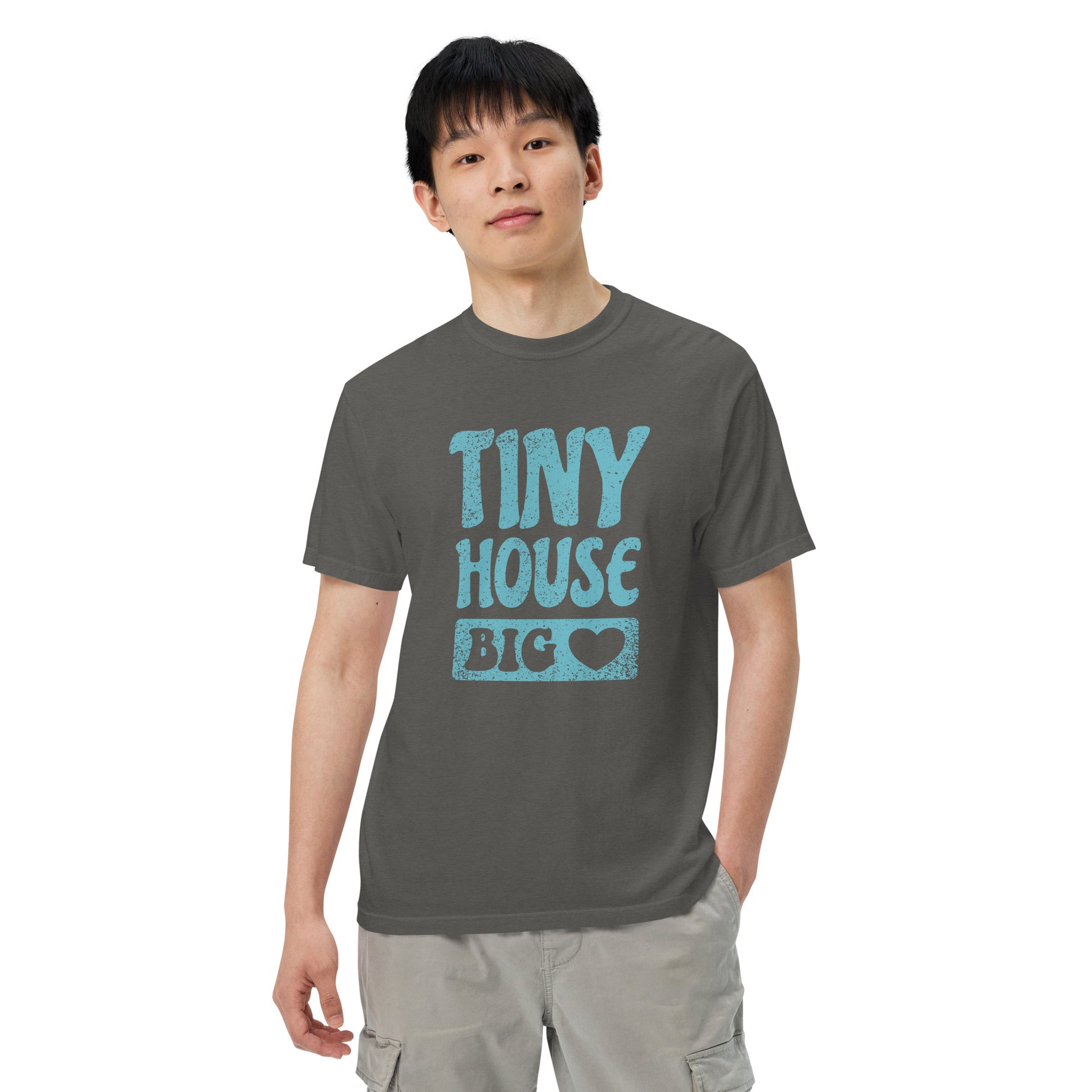 Tiny House Big Heart Unisex garment-dyed heavyweight Comfort Colors t-shirt-T-Shirt-PureDesignTees