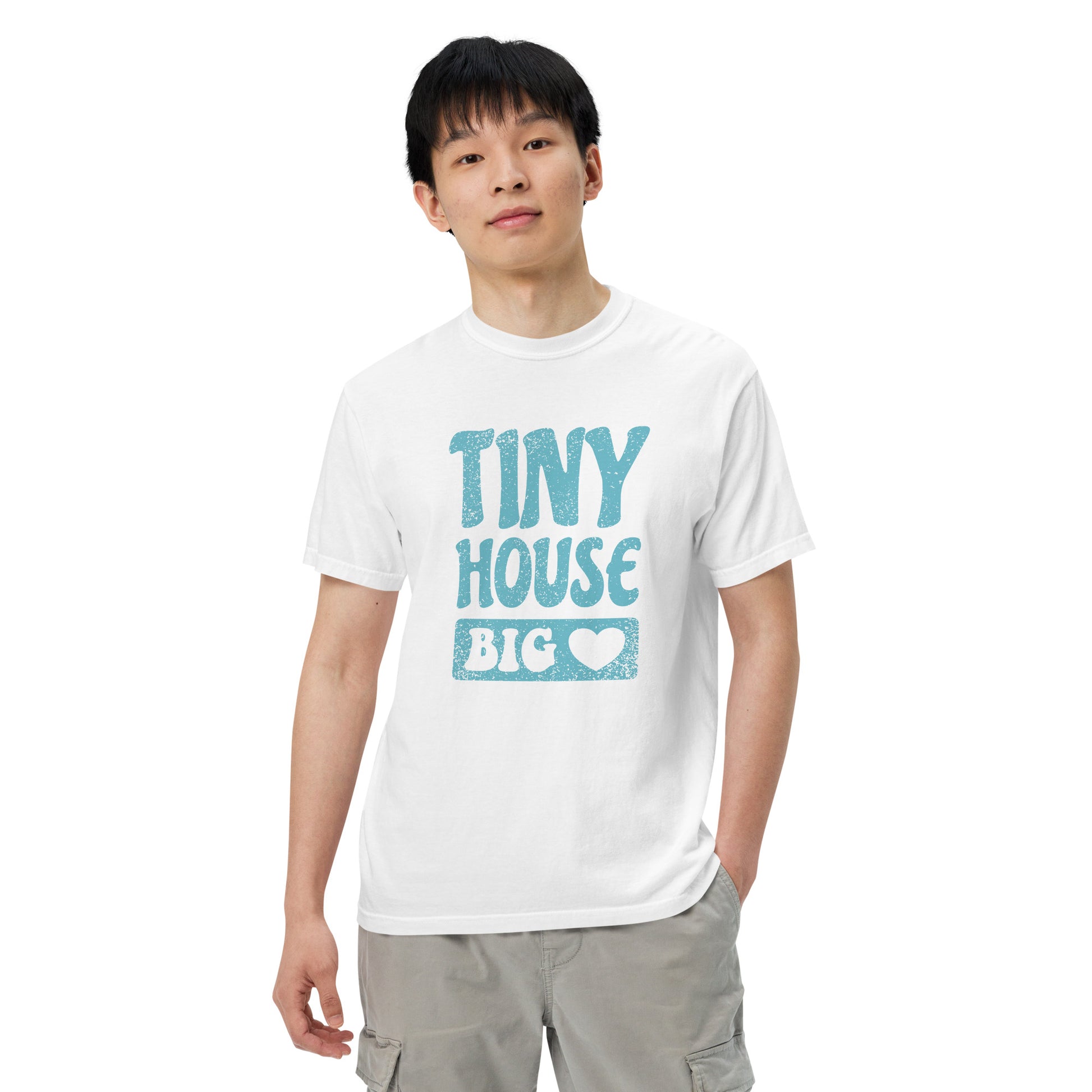 Tiny House Big Heart Unisex garment-dyed heavyweight Comfort Colors t-shirt-T-Shirt-PureDesignTees