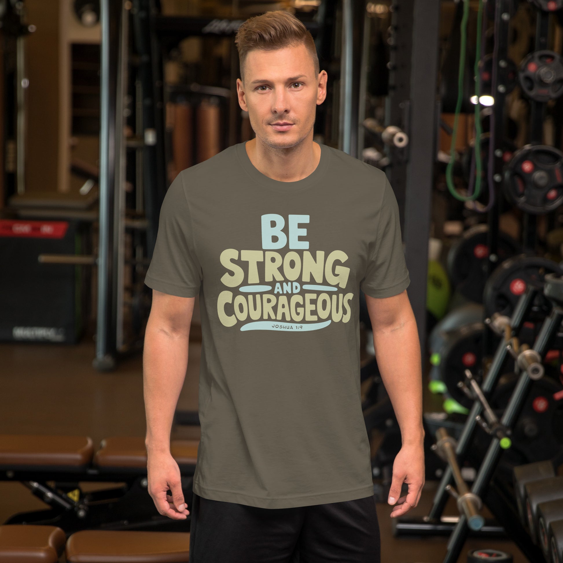 Be Strong and Courageous Bible Verse Joshua 1:9 Christian Unisex t-shirt-T-Shirt-PureDesignTees