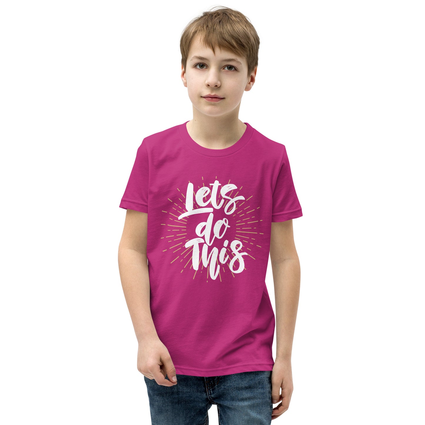 Inspirational Message Let’s Do This Youth Short Sleeve T-Shirt-Youth T-shirt-PureDesignTees