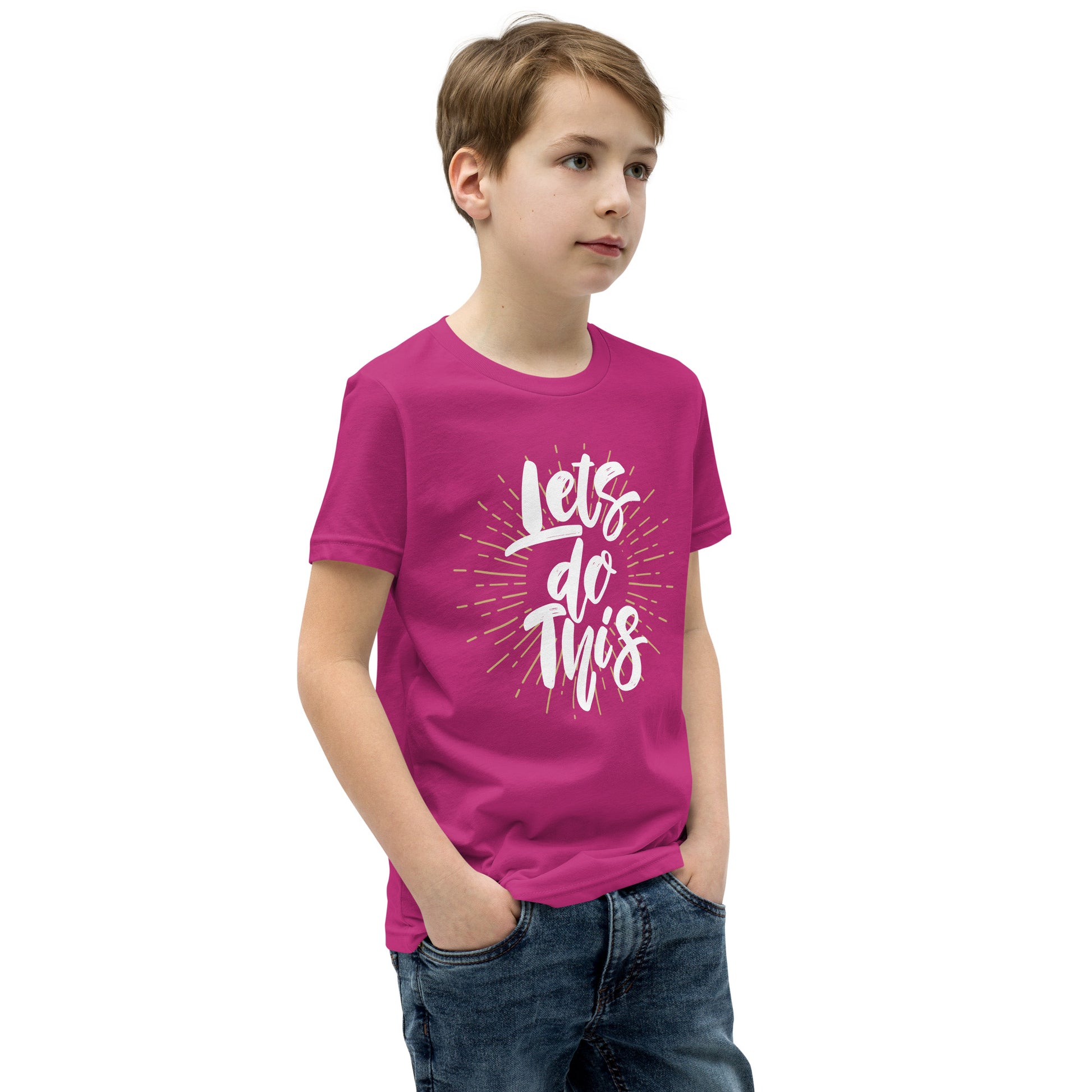 Inspirational Message Let’s Do This Youth Short Sleeve T-Shirt-Youth T-shirt-PureDesignTees