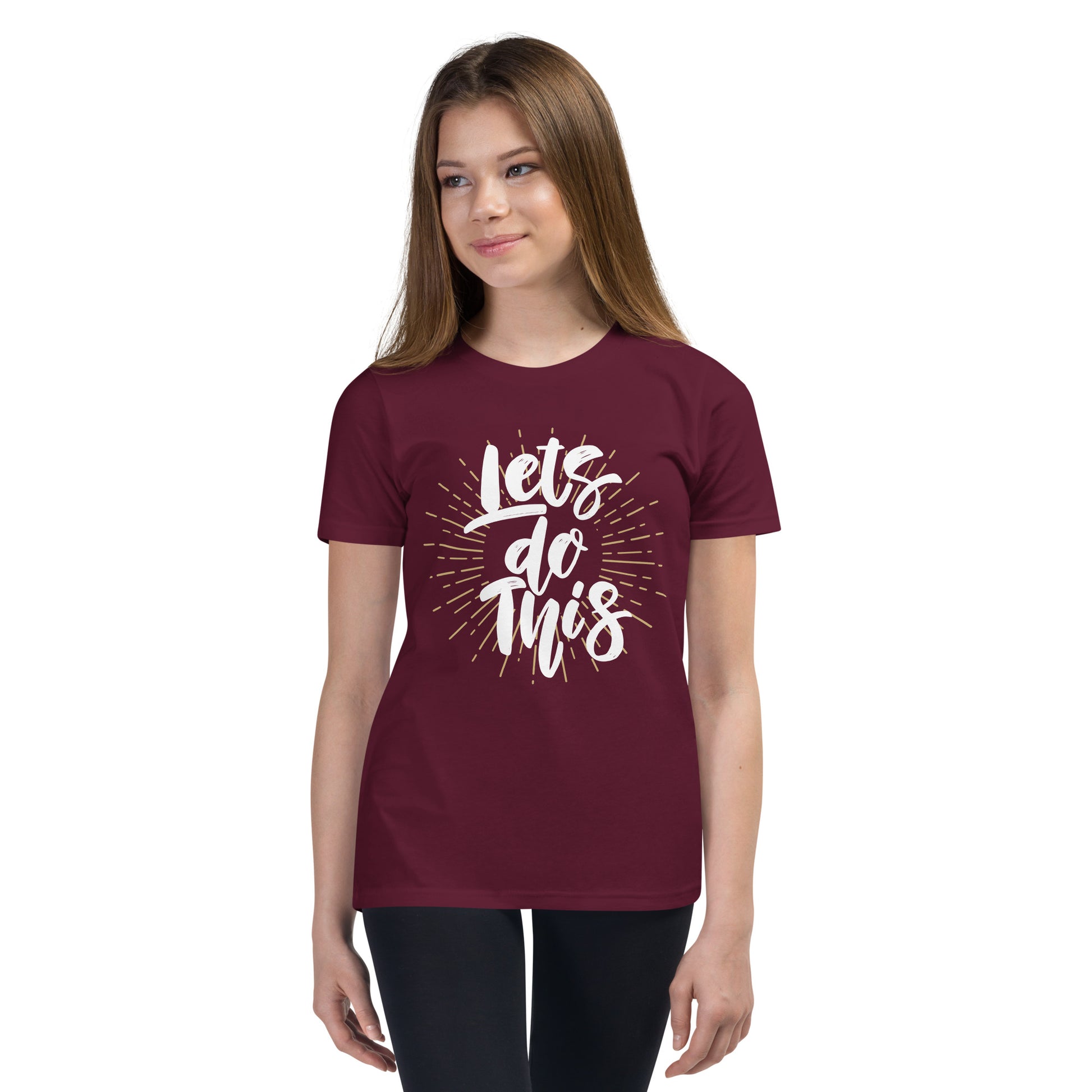 Inspirational Message Let’s Do This Youth Short Sleeve T-Shirt-Youth T-shirt-PureDesignTees