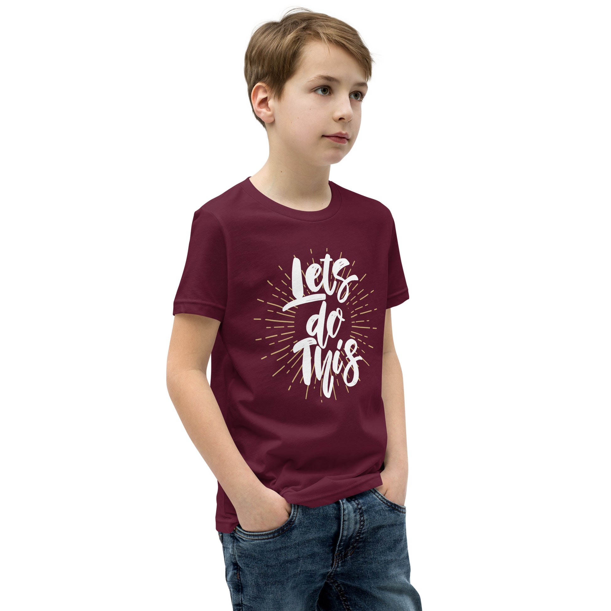 Inspirational Message Let’s Do This Youth Short Sleeve T-Shirt-Youth T-shirt-PureDesignTees