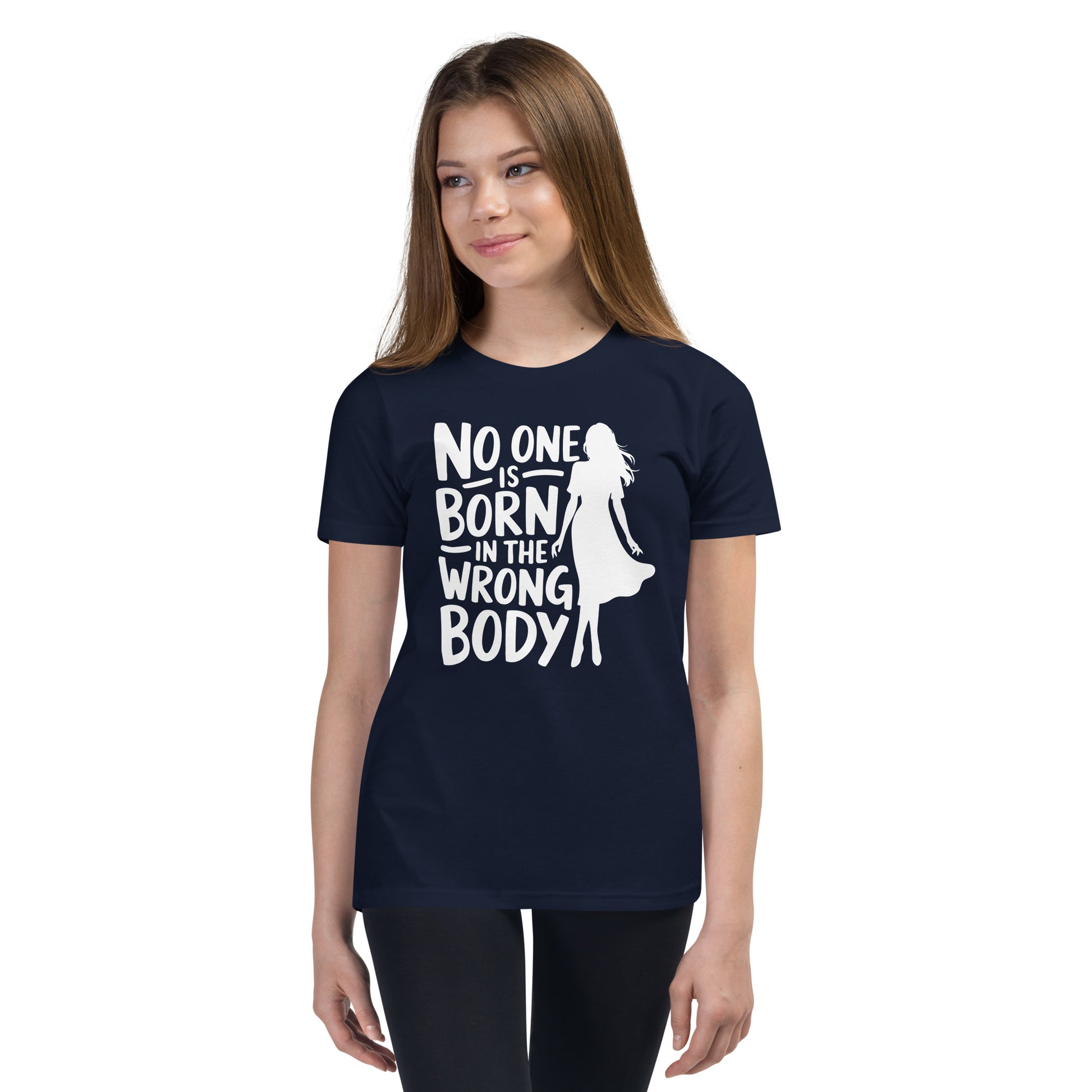 No One is Born in the Wrong Body Youth Short Sleeve T-Shirt-Youth T-shirt-PureDesignTees