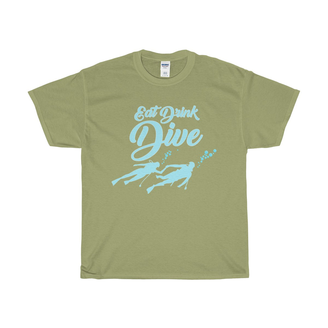 Eat Drink Dive Unisex Heavy Cotton Tee-T-Shirt-PureDesignTees