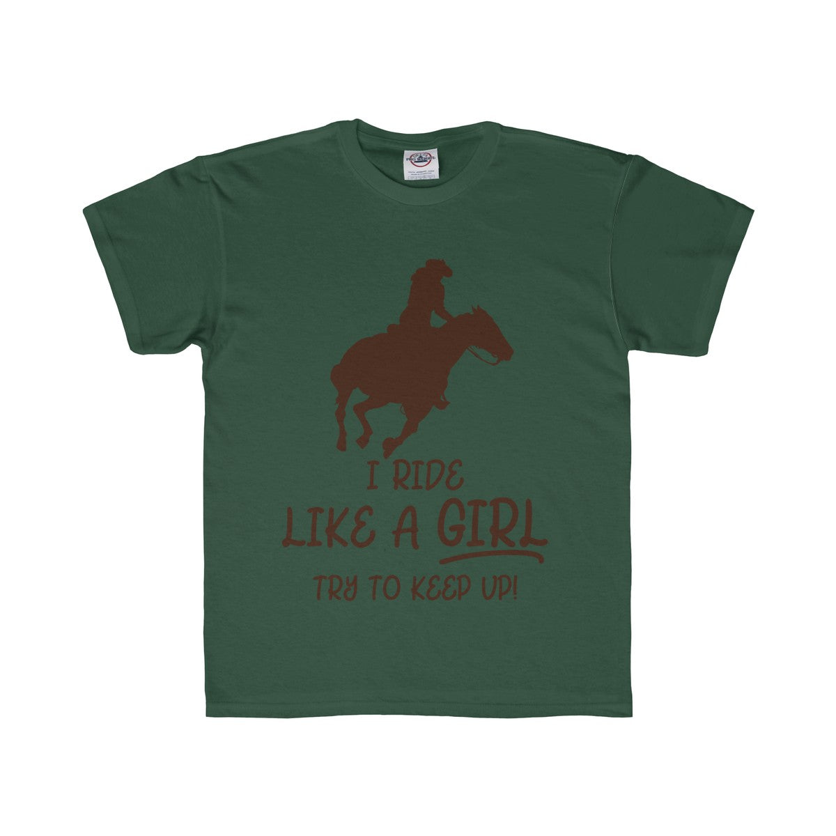 I Ride Like a Girl Try to Keep Up Kids Regular Fit Tee-Kids clothes-PureDesignTees