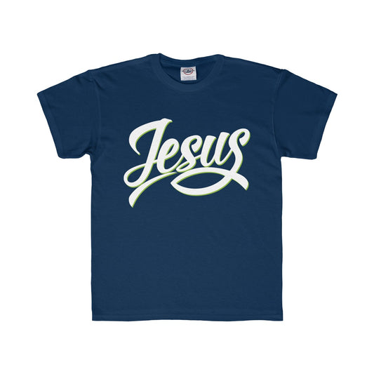 Jesus with Fish Design Kids Regular Fit Tee-Kids clothes-PureDesignTees