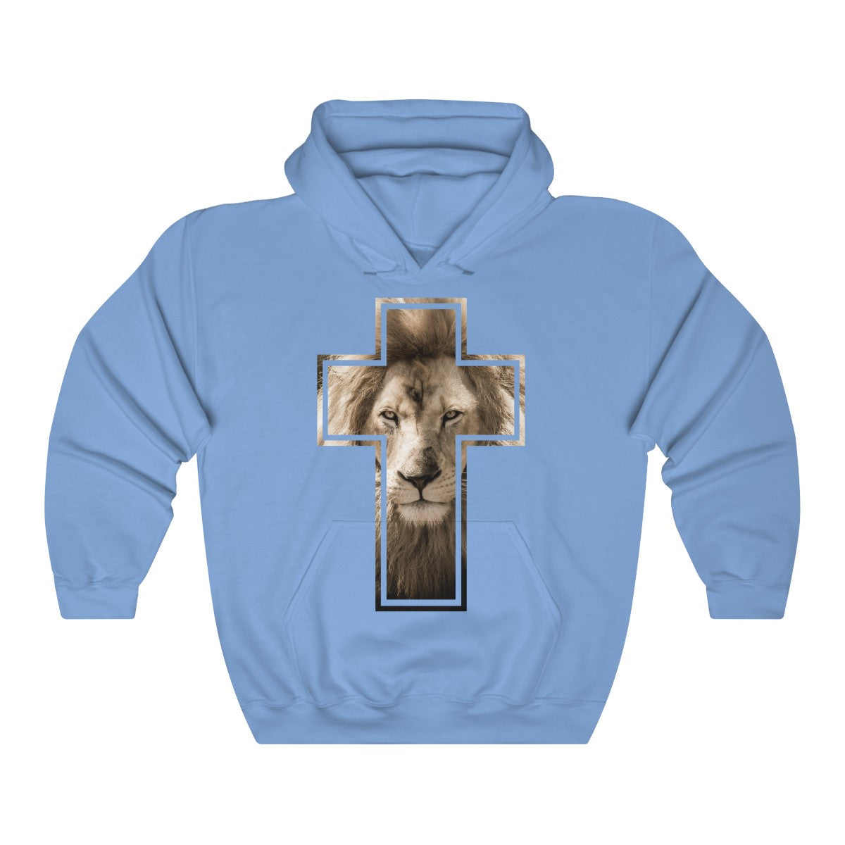 Lion Stare from the Cross Unisex Heavy Blend™ Hooded Sweatshirt-Hoodie-PureDesignTees