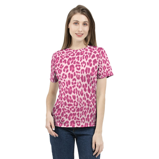 Animal Print Pink Combo Women's Tee-cloth-PureDesignTees