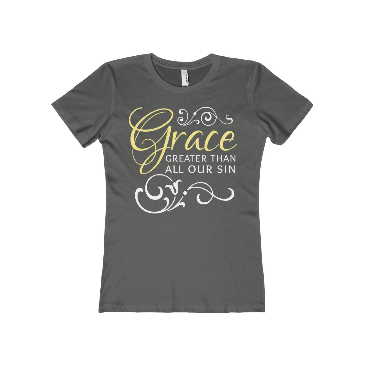 Grace Greater Than All Our Sin Women's The Boyfriend Tee-T-Shirt-PureDesignTees