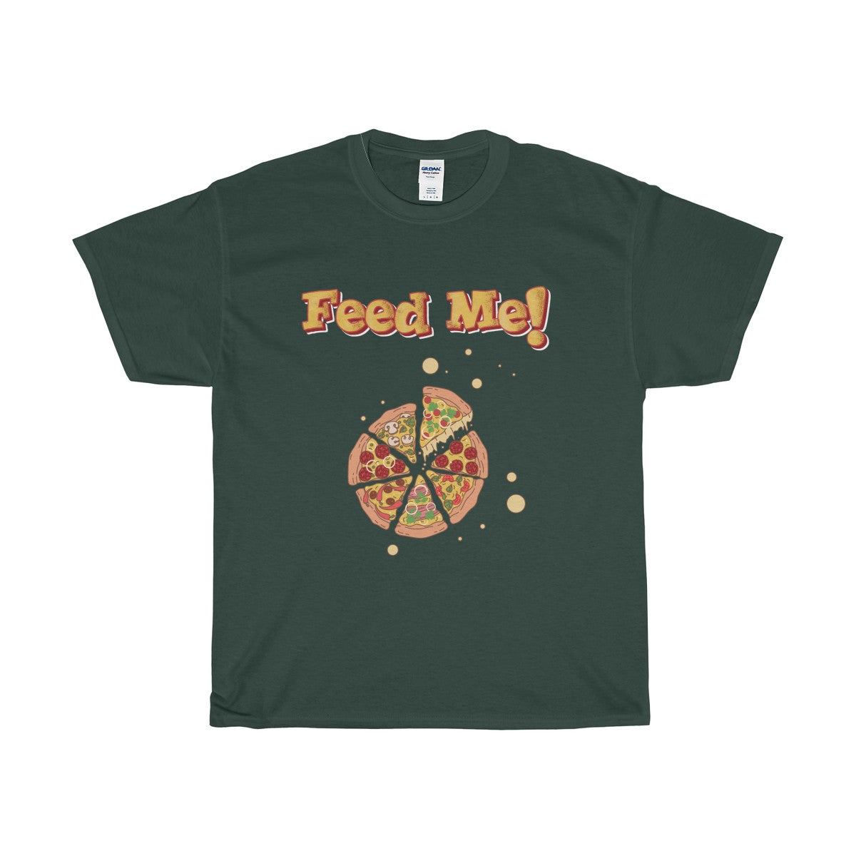 Feed Me Pizza! Unisex Heavy Cotton Tee-T-Shirt-PureDesignTees