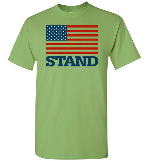 Stand with American Flag Short Sleeve T-shirt-T-Shirt-PureDesignTees