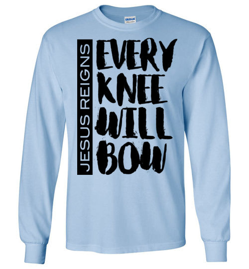 Every Knee Will Bow-Long sleeve t-shirt-PureDesignTees