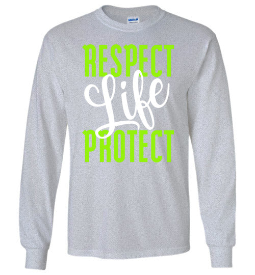 Respect Protect Life Long-Sleeve T-Shirt-Long sleeve t-shirt-PureDesignTees