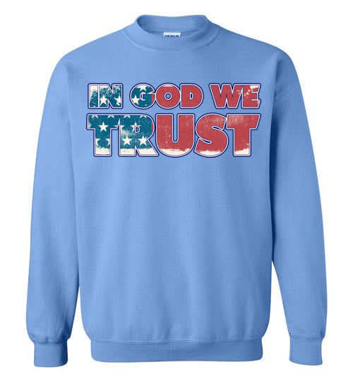 In God We Trust Crewneck Sweatshirt-Sweatshirt-PureDesignTees