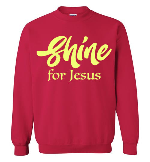 Shine for Jesus Crewneck Sweatshirt-Sweatshirt-PureDesignTees