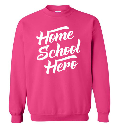 Homeschool Hero Crewneck Sweatshirt-Sweatshirt-PureDesignTees