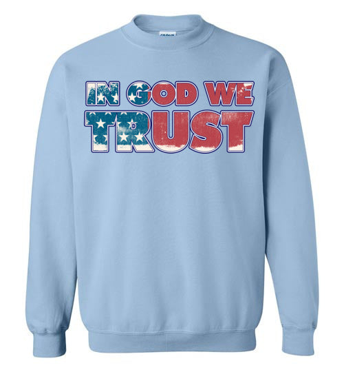 In God We Trust Crewneck Sweatshirt-Sweatshirt-PureDesignTees