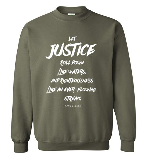 Let Justice Roll Down Crewneck Sweatshirt-Sweatshirt-PureDesignTees
