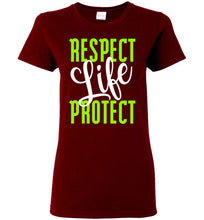 Load image into Gallery viewer, Respect Protect Life Ladies Short-Sleeve T-Shirt-T-Shirt-PureDesignTees