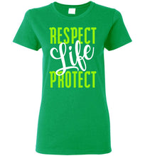 Load image into Gallery viewer, Respect Protect Life Ladies Short-Sleeve T-Shirt-T-Shirt-PureDesignTees