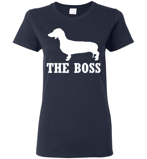Dachshund the Boss Short Sleeve Women’s T-Shirt-T-Shirt-PureDesignTees