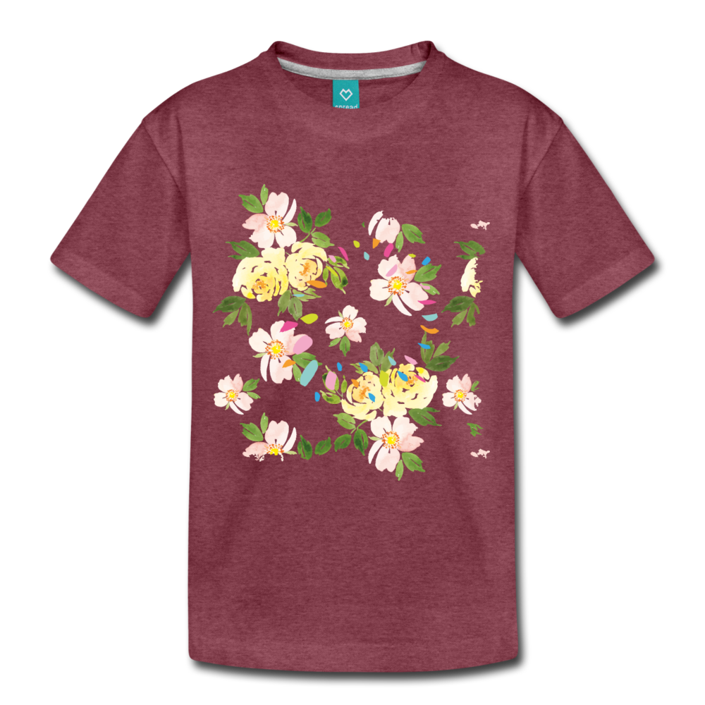 Floral Girl's Premium T-Shirt-Kids' Premium T-Shirt-PureDesignTees