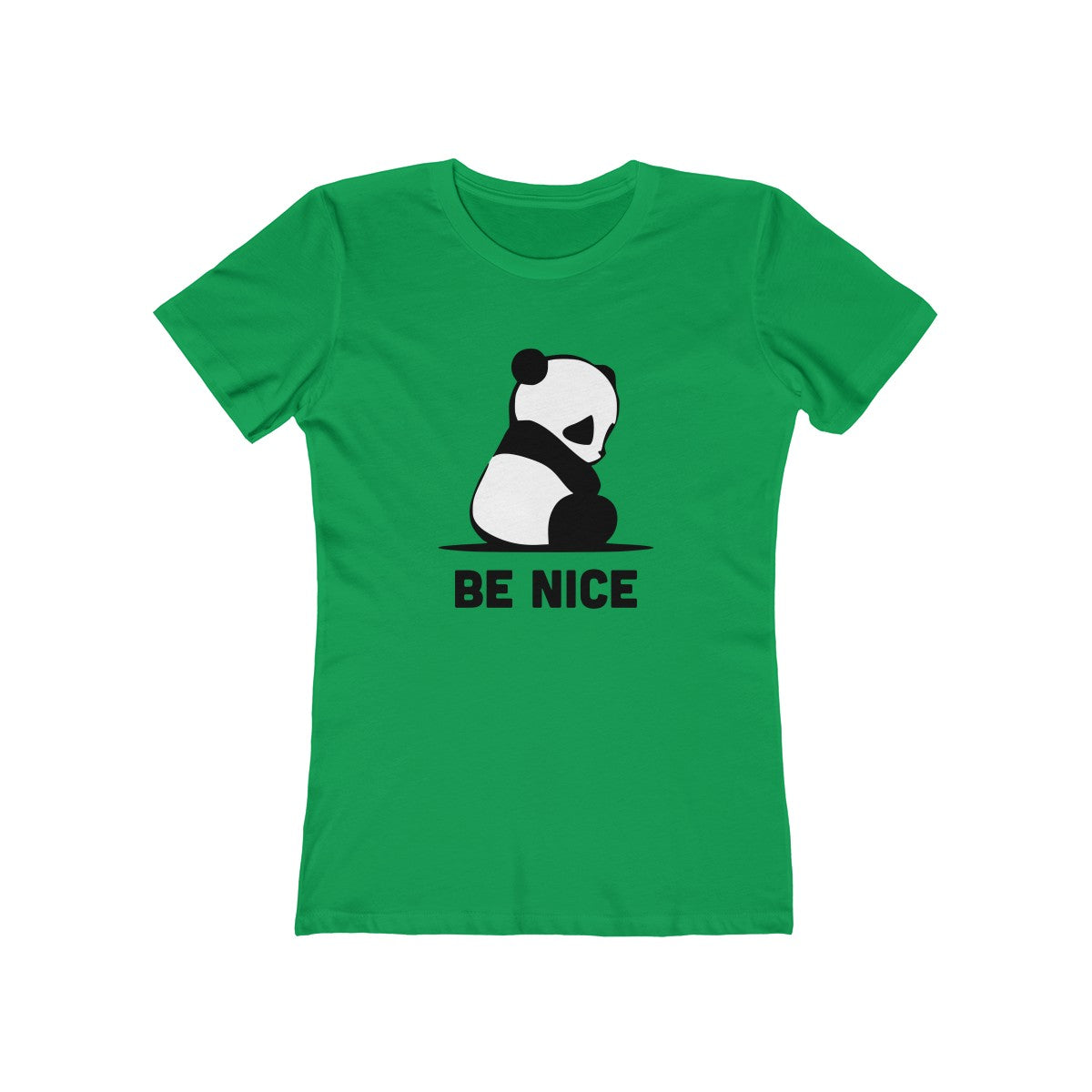 Super Cute Sad Panda Be Nice Women's The Boyfriend Tee-T-Shirt-PureDesignTees