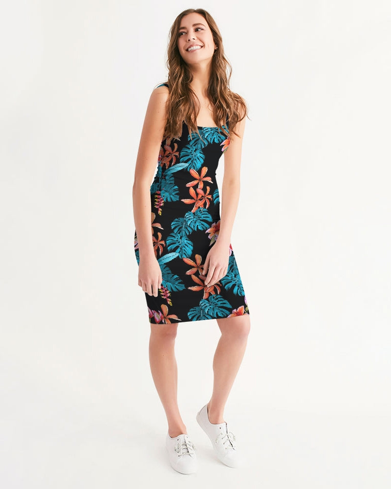 Tropical Women's Midi Bodycon Dress-cloth-PureDesignTees