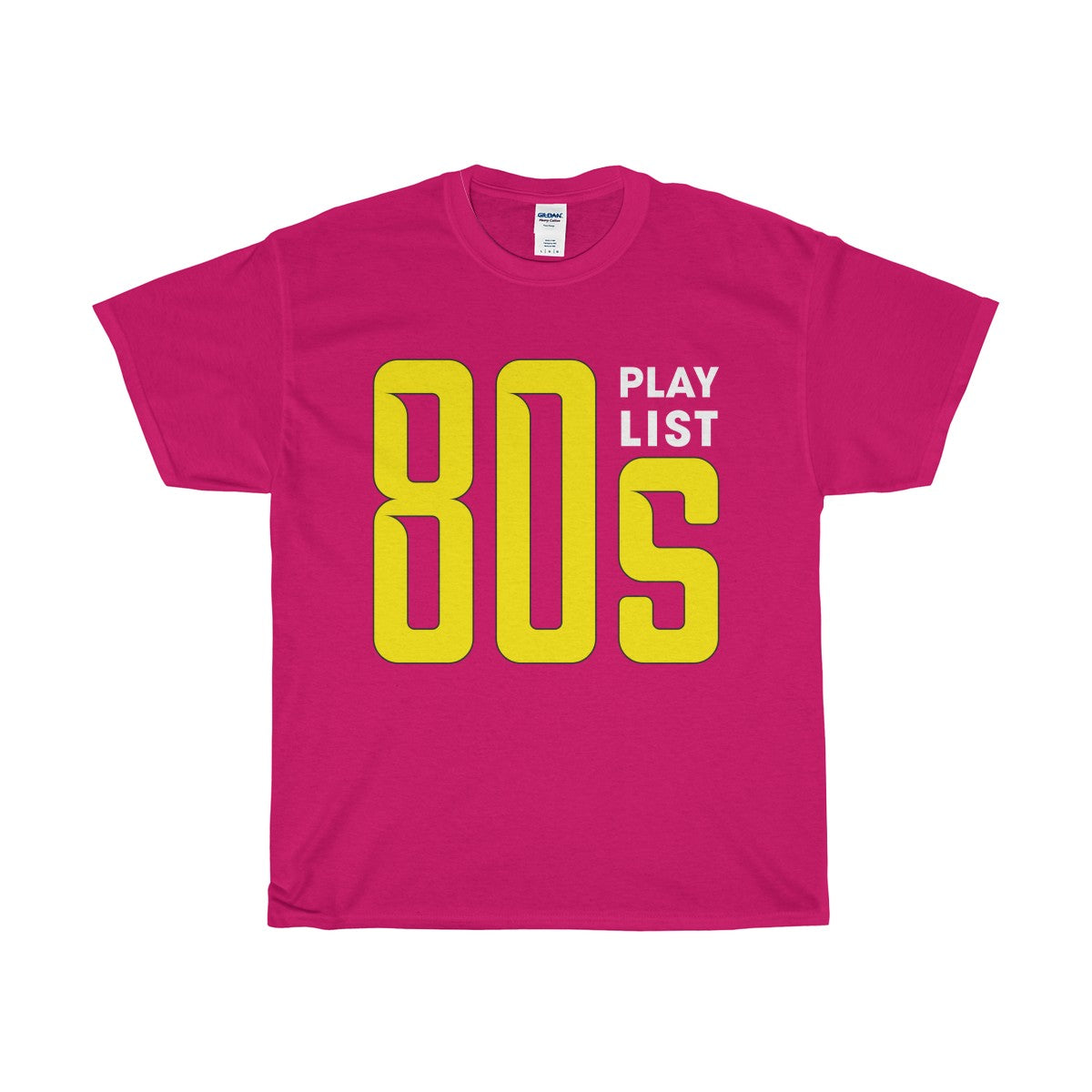 80s Play List Unisex Heavy Cotton Tee-T-Shirt-PureDesignTees