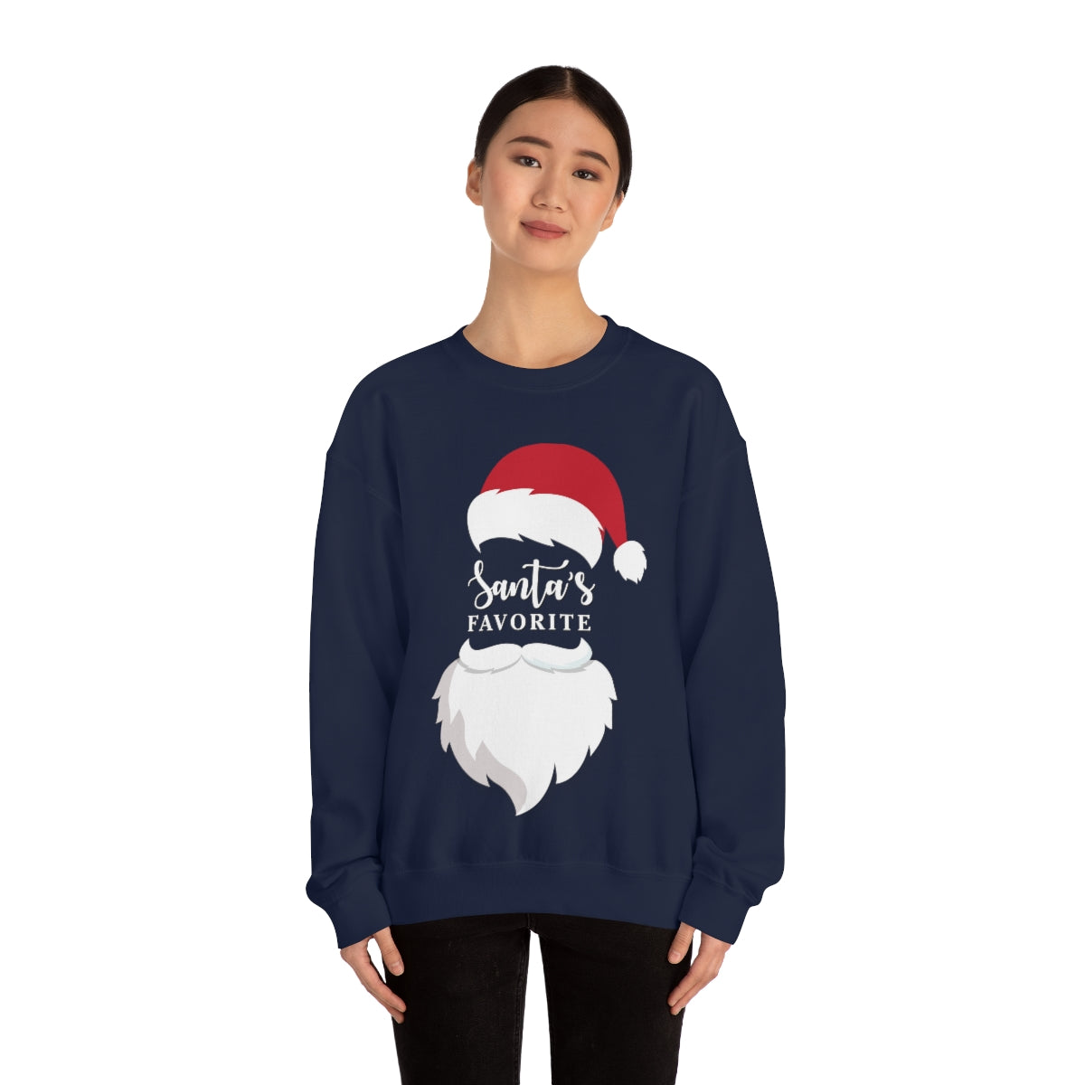 Santa's Favorite Unisex Heavy Blend™ Crewneck Sweatshirt-Sweatshirt-PureDesignTees