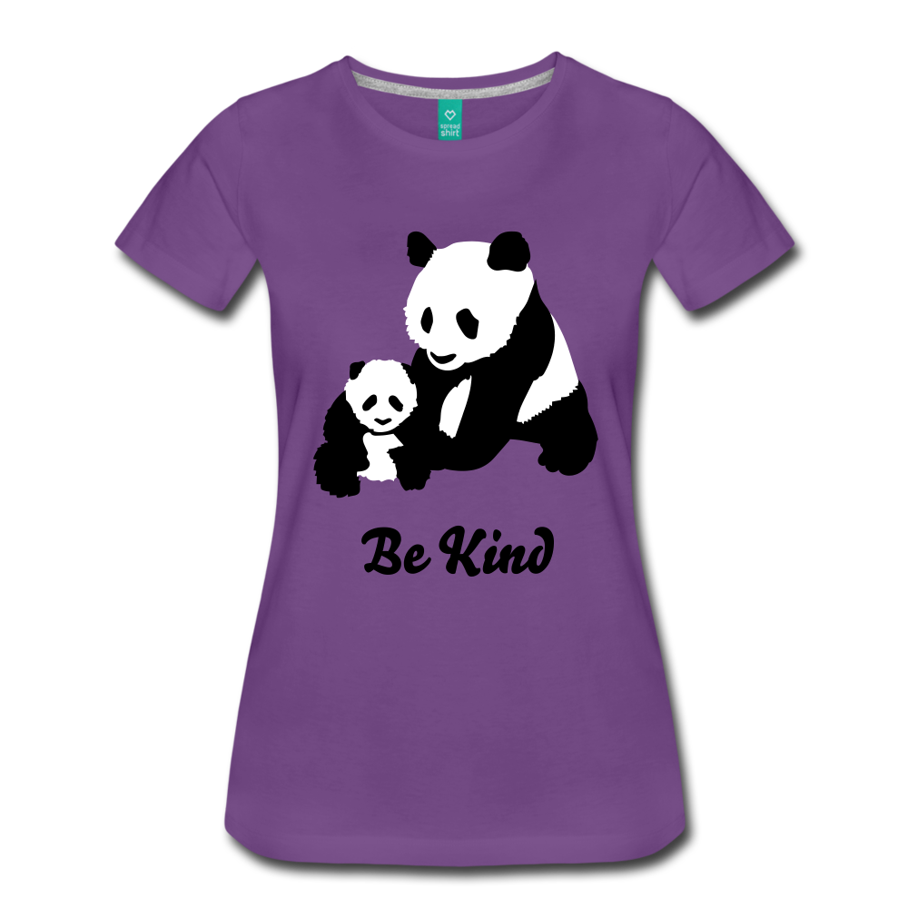 Be Kind Panda Mom Premium Women's T-Shirt-Women’s Premium T-Shirt-PureDesignTees