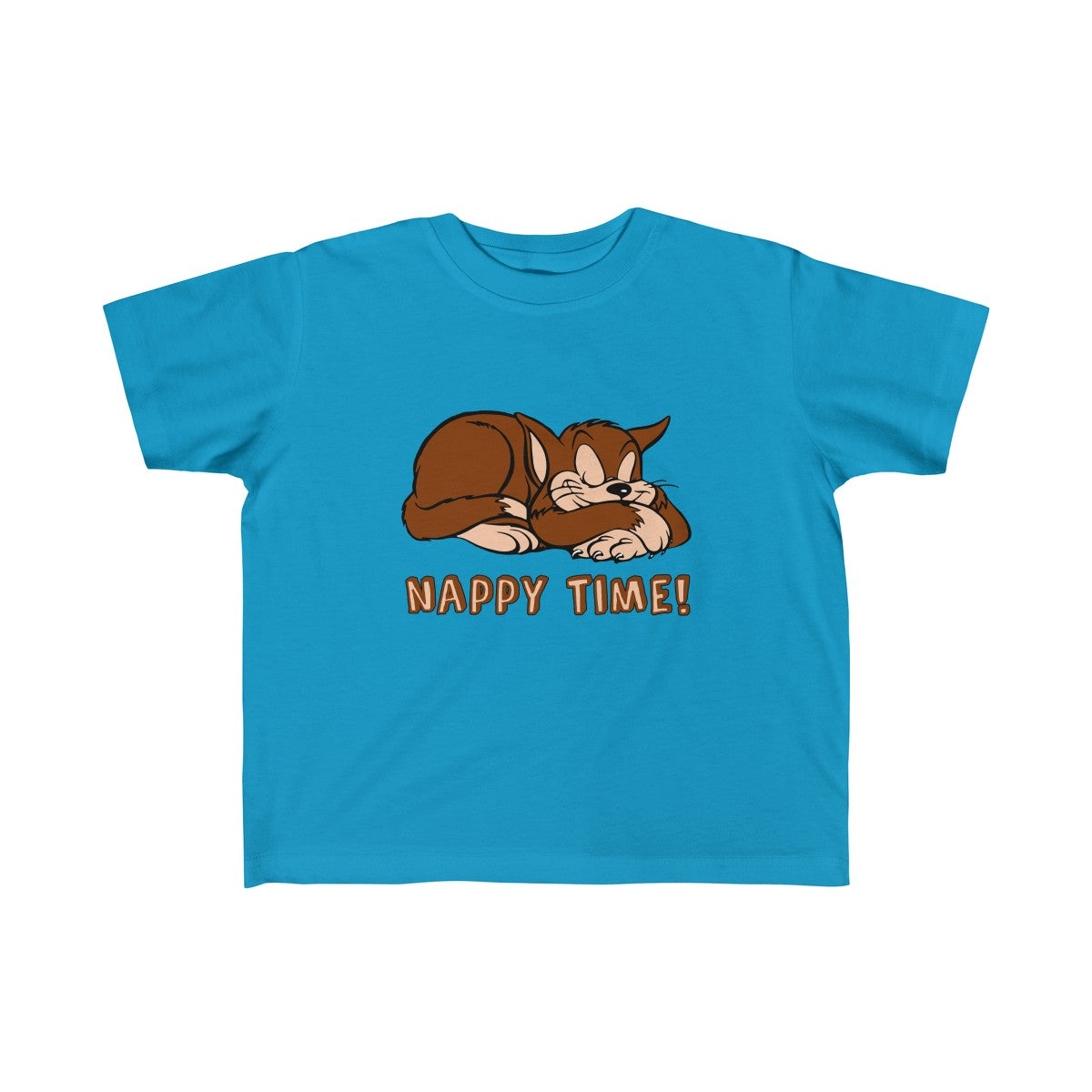 Nappy Time! with Sleeping Cat Toddler Fine Jersey Tee-Kids clothes-PureDesignTees