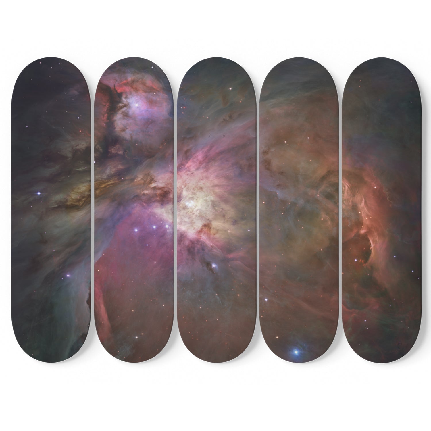 Hubble View of Orion Nebula on 5 Skateboard Wall Art-5 Skateboard Wall Art-PureDesignTees