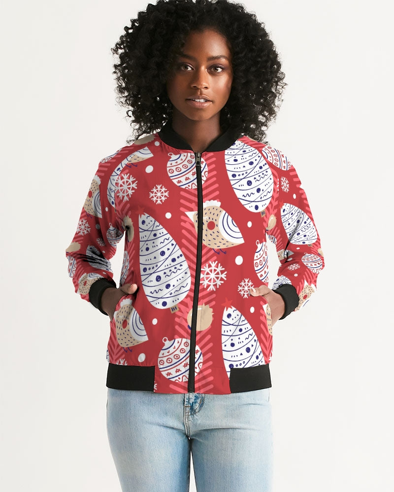 Red Christmas Women's Bomber Jacket-cloth-PureDesignTees