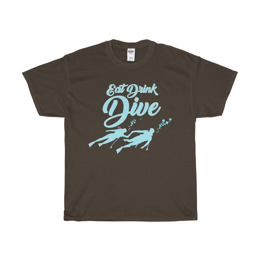 Eat Drink Dive Unisex Heavy Cotton Tee-T-Shirt-PureDesignTees