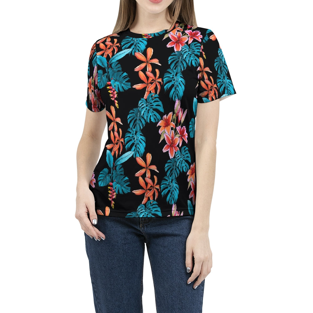 Tropical Floral Women's Tee-cloth-PureDesignTees